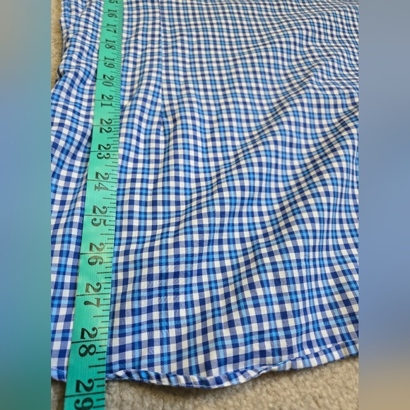 ETON Blue and White Checkered Slim Fit Men's Button Up Shirt. Size 43/17 - Picture 9 of 10